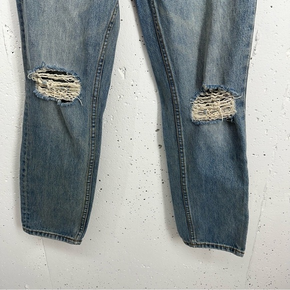 Free People Size 26 Distressed High Waist Straight Ankle Jeans - Picture 6 of 13